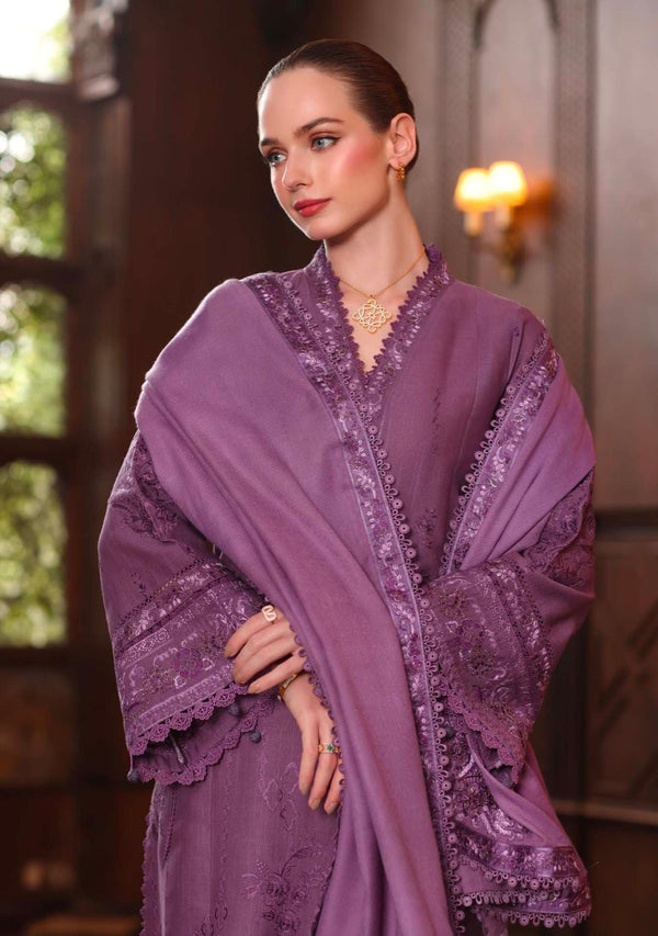 3 piece women unstitched khaddar embroidered suit