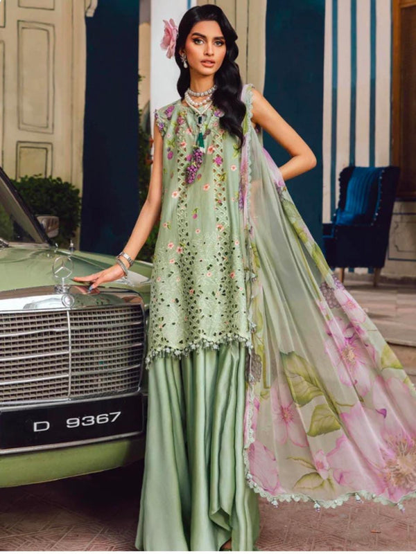 3pc unstitched embroidered cambric suit  Shirt