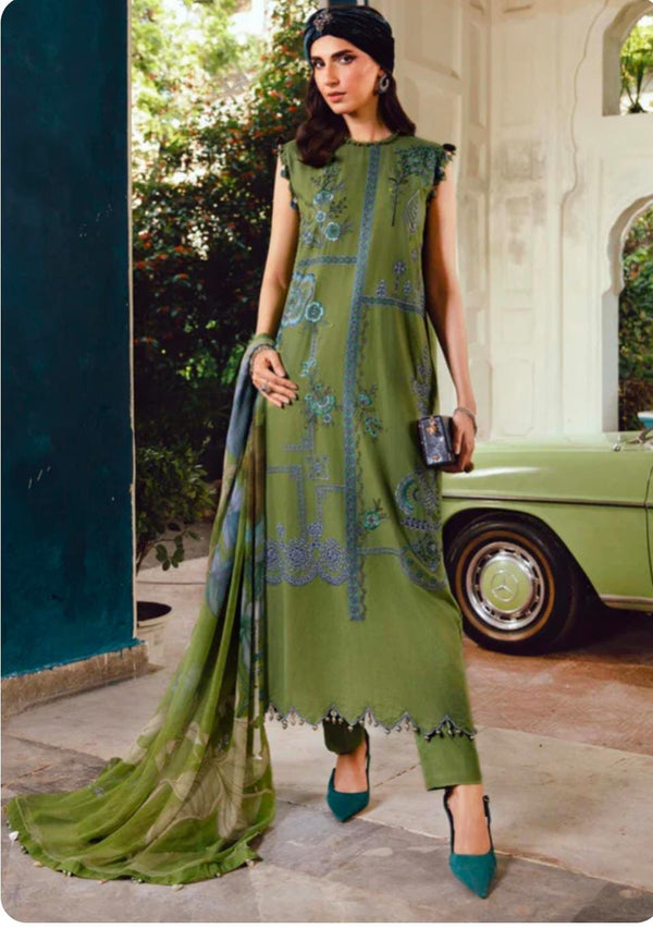 3pc unstitched embroidered cambric suit  Shirt